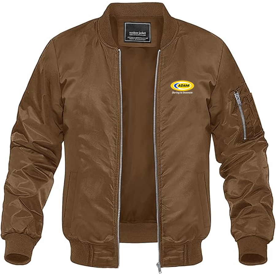 Men's Adam Motors Logo Lightweight Bomber Jacket Windbreaker Softshell Varsity Jacket Coat