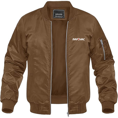 Men's  Rayovac  Logo  Lightweight Bomber Jacket Windbreaker Softshell Varsity Jacket Coat