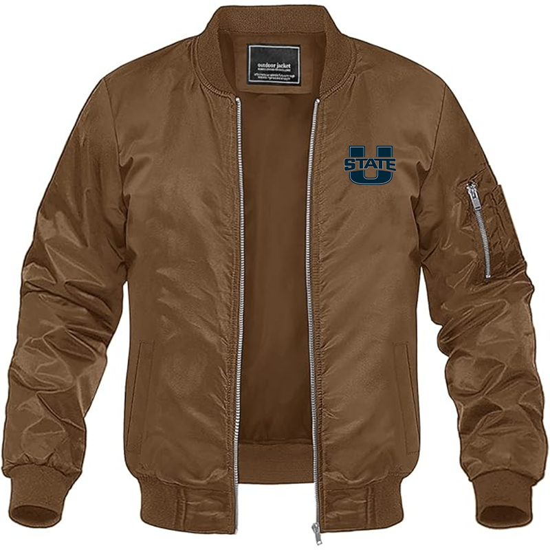 Men's Utah State Aggies Lightweight Bomber Jacket - Brown