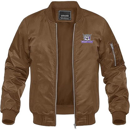 Men's Weber State Wildcats Lightweight Bomber Jacket - Brown