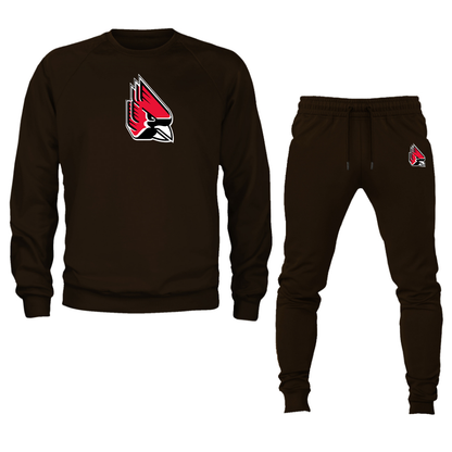 Men's   Ball State Cardinals Crewneck Sweatshirt Joggers Suit