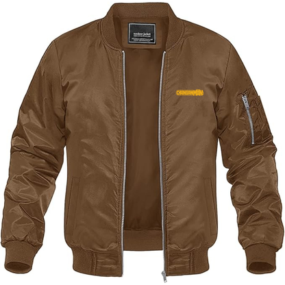 Men's Chainsaw Man Logo Lightweight Bomber Jacket Windbreaker Softshell Varsity Jacket Coat