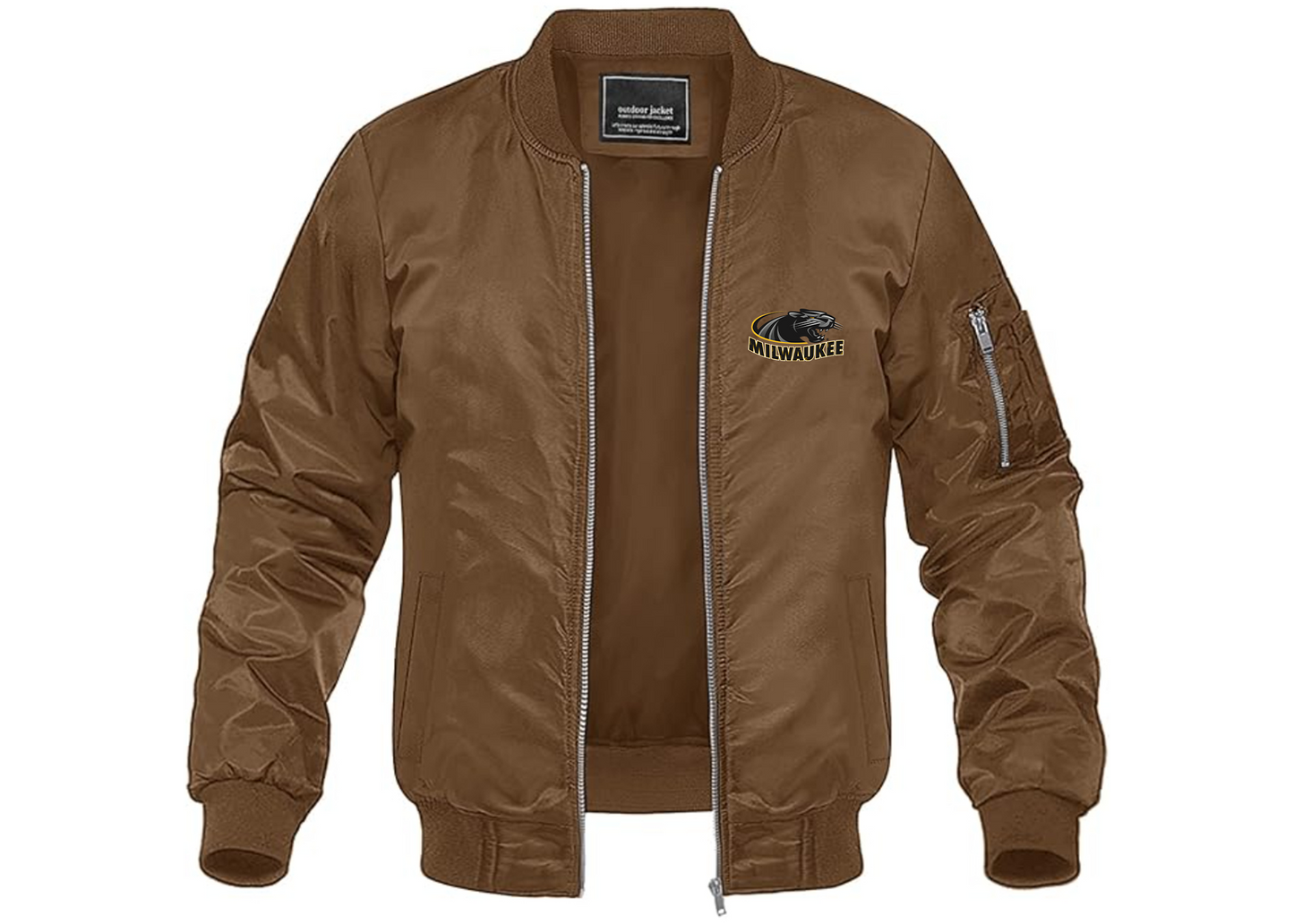 Men's Wisconsin Milwaukee Panthers Lightweight Bomber Jacket Windbreaker Softshell Varsity Jacket Coat