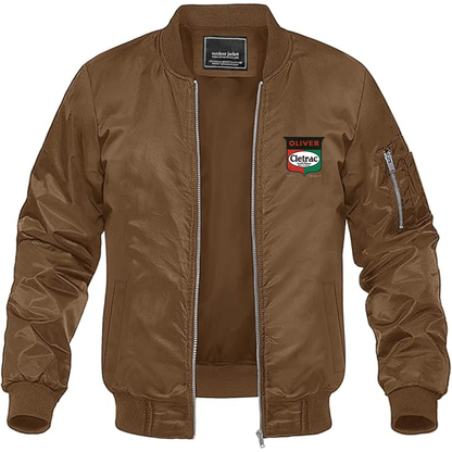 Men's Cletrac Logo Lightweight Bomber Jacket Windbreaker Softshell Varsity Jacket Coat