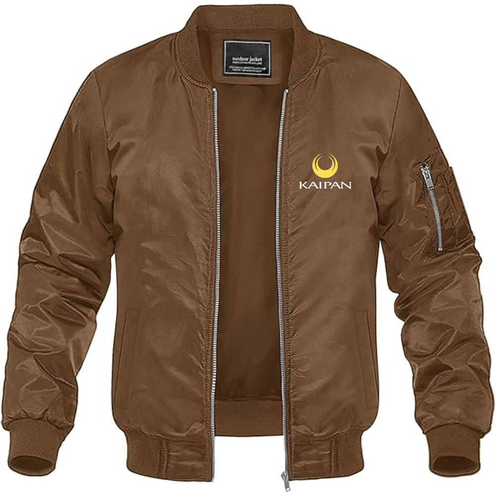 Men's Kaipan Logo Lightweight Bomber Jacket Windbreaker Softshell Varsity Jacket Coat
