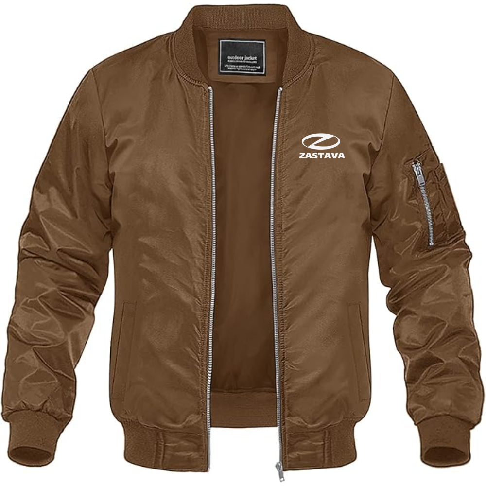 Men's Zastava  Logo Lightweight Bomber Jacket Windbreaker Softshell Varsity Jacket Coat