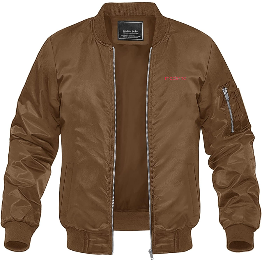 Men's Moderna Logo Lightweight Bomber Jacket Windbreaker Softshell Varsity Jacket Coat