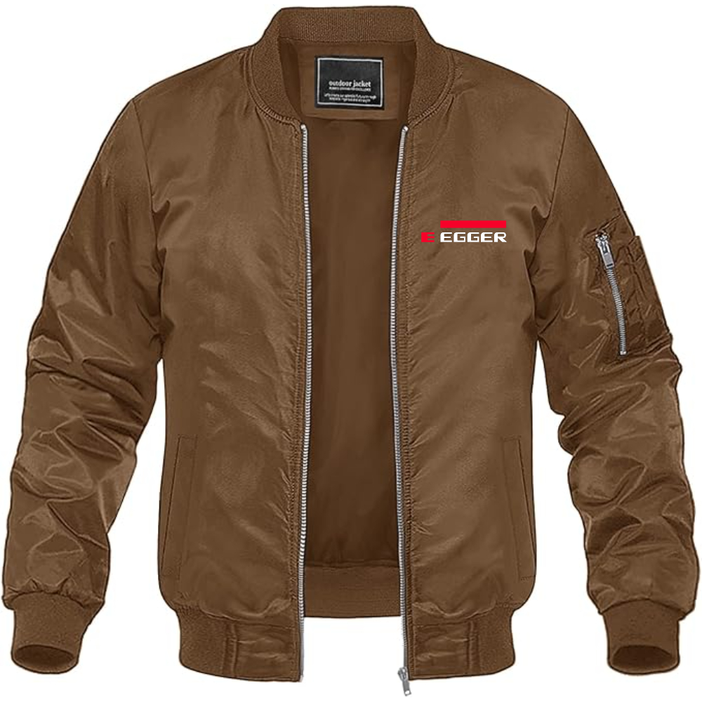 Men's Egger Logo Lightweight Bomber Jacket Windbreaker Softshell Varsity Jacket Coat