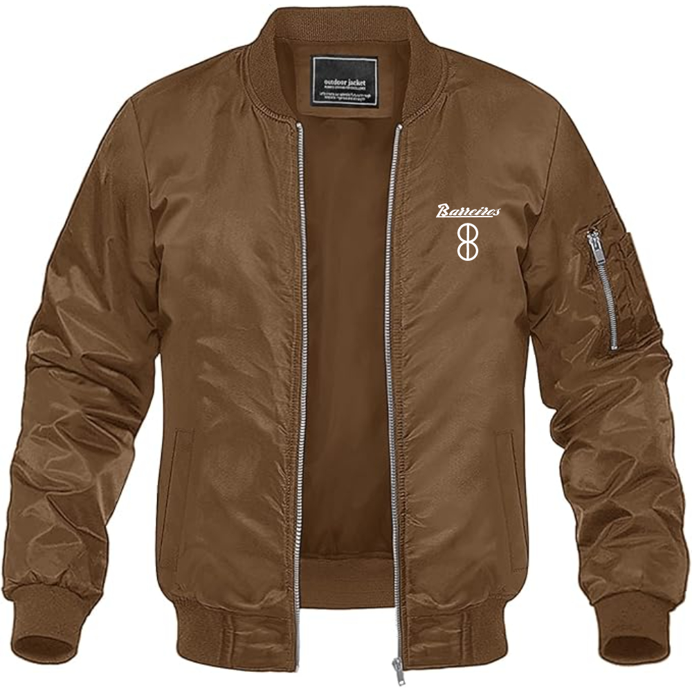 Men's Barreiros Logo Lightweight Bomber Jacket Windbreaker Softshell Varsity Jacket Coat
