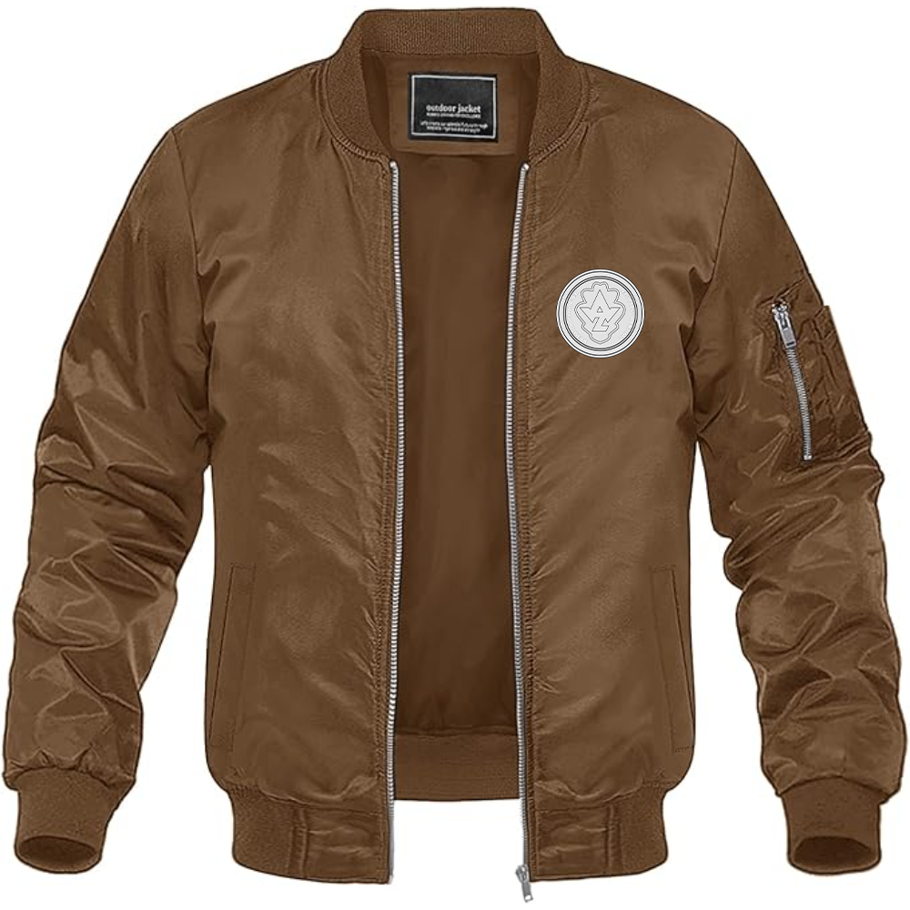 Men's AWZ Logo  Lightweight Bomber Jacket Windbreaker Softshell Varsity Jacket Coat