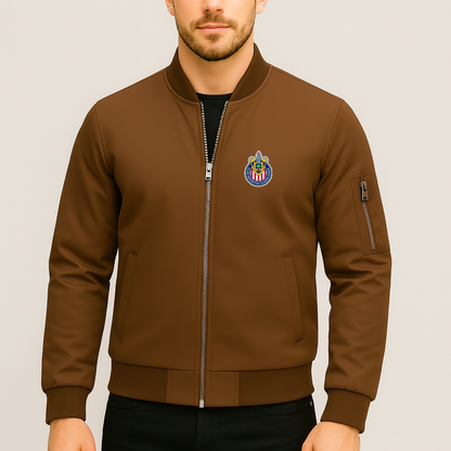Men's Chivas Football Club Lightweight Bomber Jacket - Brown