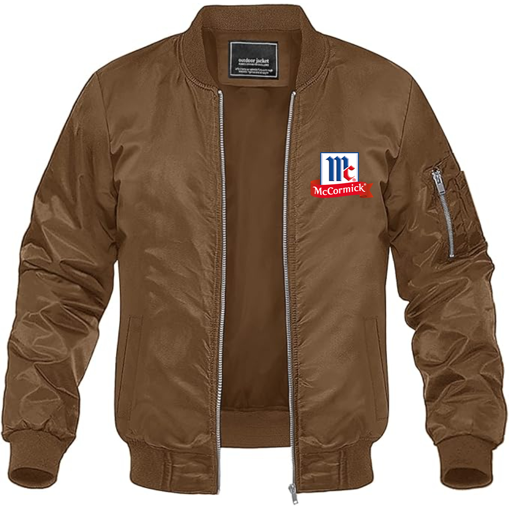 Men's McCormick Logo Lightweight Bomber Jacket Windbreaker Softshell Varsity Jacket Coat