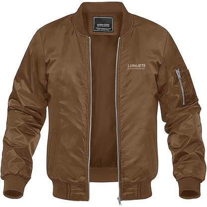 Men's LunaJets Logo Lightweight Bomber Jacket Windbreaker Softshell Varsity Jacket Coat