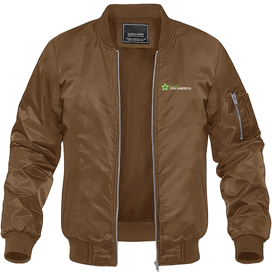 Men's Extended Stay America Lightweight Bomber Jacket - Brown