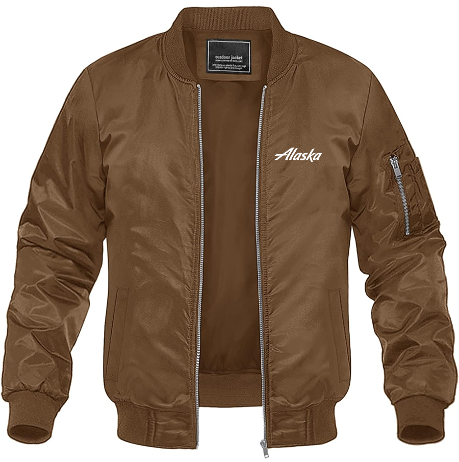 Men's Alaska Airline Lightweight Bomber Jacket - Brown