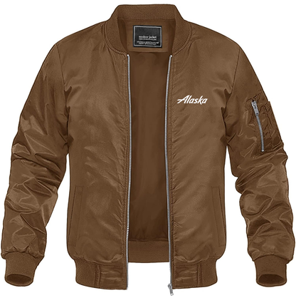 Men's Alaska Airline Lightweight Bomber Jacket - Brown