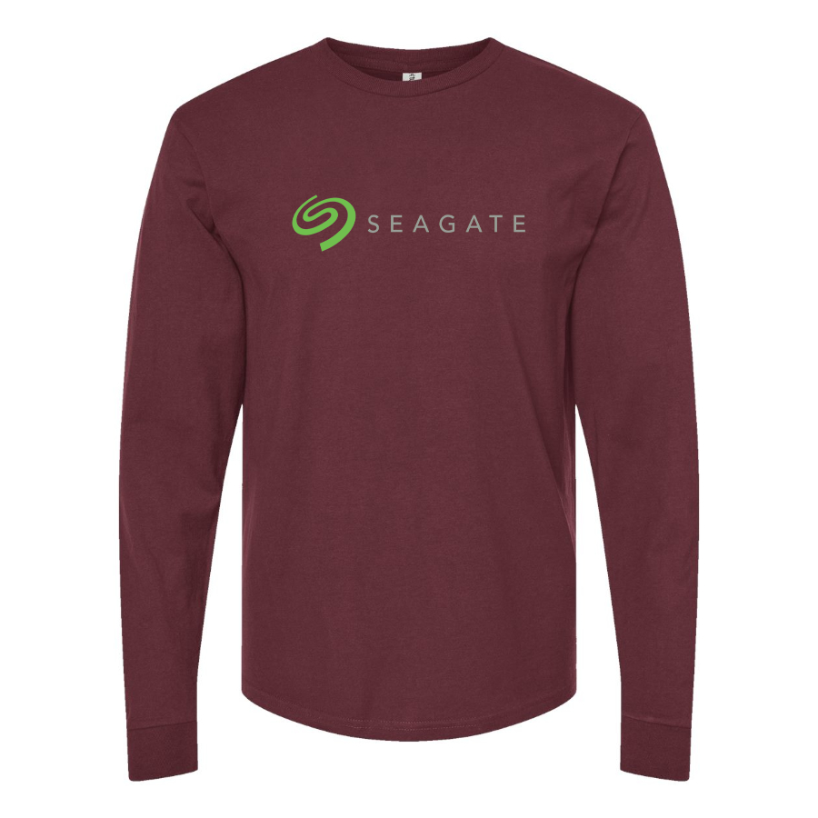 Men's Seagate Logo  Cotton Long Sleeve T-Shirt