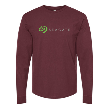 Men's Seagate Logo  Cotton Long Sleeve T-Shirt