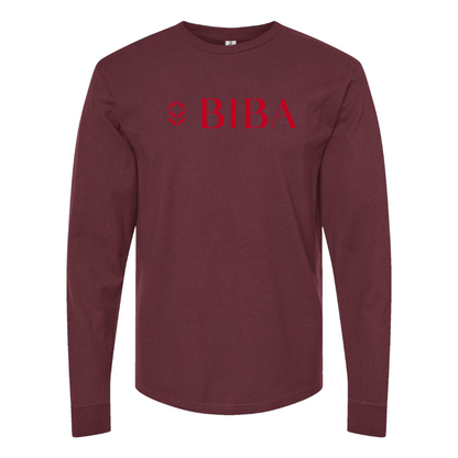 Men's Biba Logo Cotton Long Sleeve T-Shirt