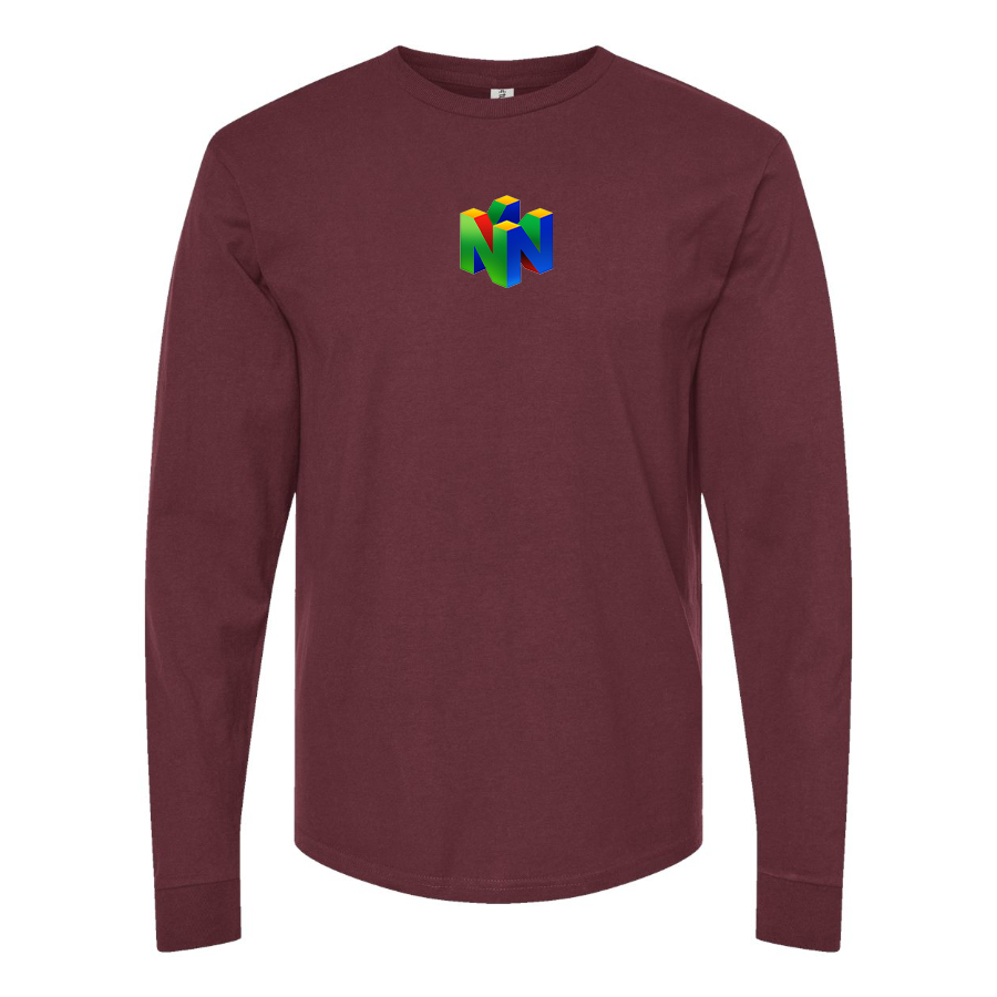 Men's   Nintendo N64   Logo Cotton Long Sleeve T-Shirt