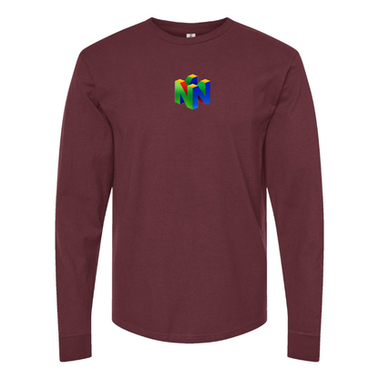 Men's   Nintendo N64   Logo Cotton Long Sleeve T-Shirt