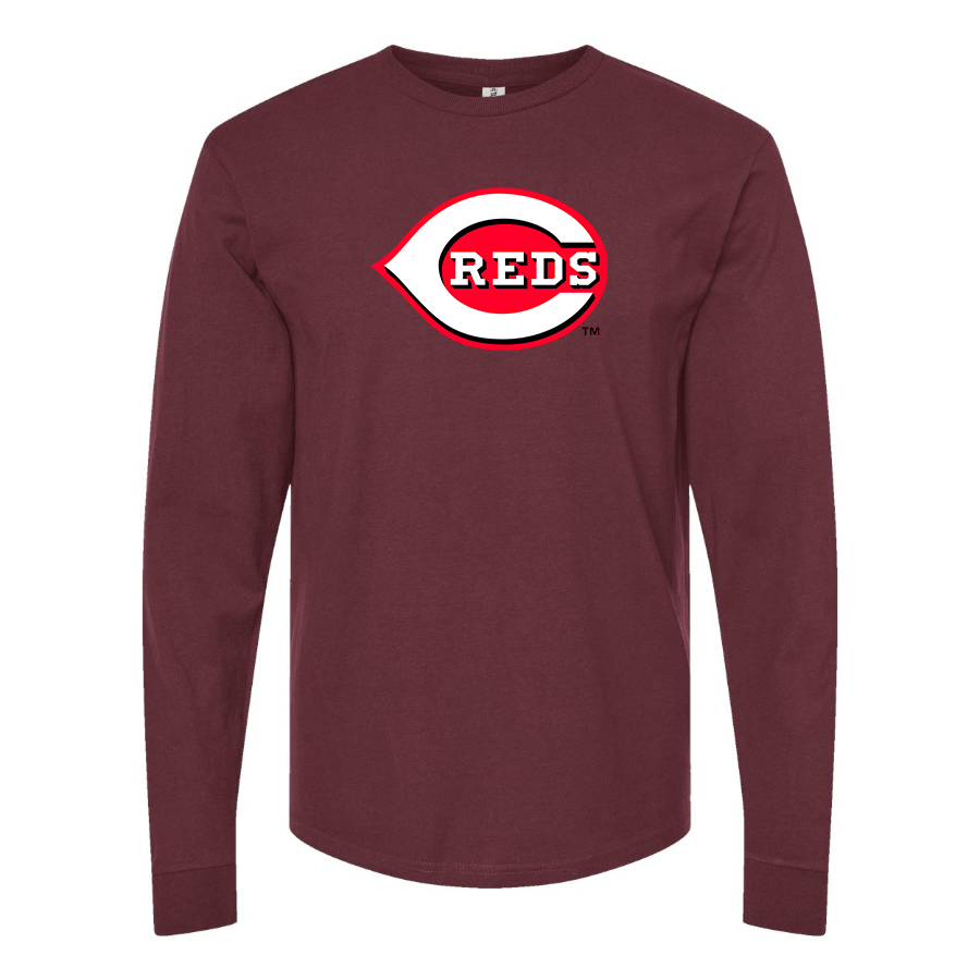 Men's Cincinnati Reds Logo Cotton Long Sleeve T-Shirt