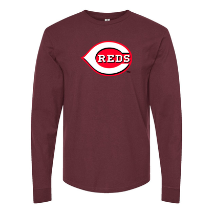 Men's Cincinnati Reds Logo Cotton Long Sleeve T-Shirt