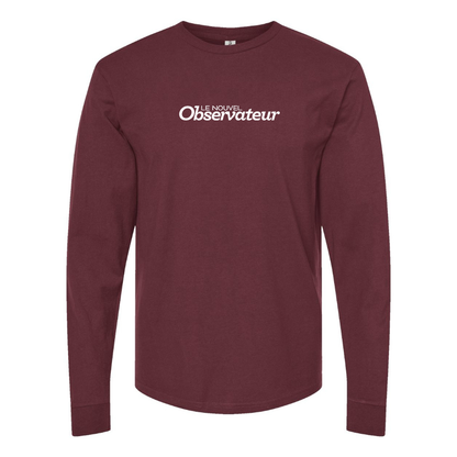 Men's Le Nouvel Observateur Logo  Cotton Long Sleeve T-Shirt