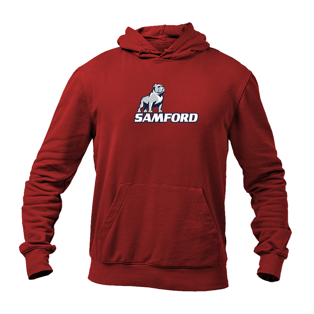 Men's Samford Bulldogs Logo Gildan  Heavy Blend Hooded Sweatshirt