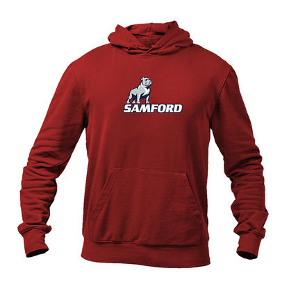 Men's Samford Bulldogs Logo Gildan  Heavy Blend Hooded Sweatshirt