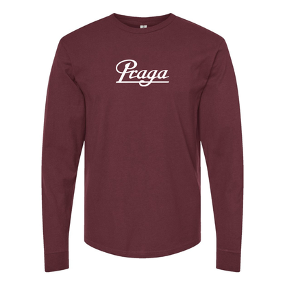 Men's Praga Logo Cotton Long Sleeve T-Shirt