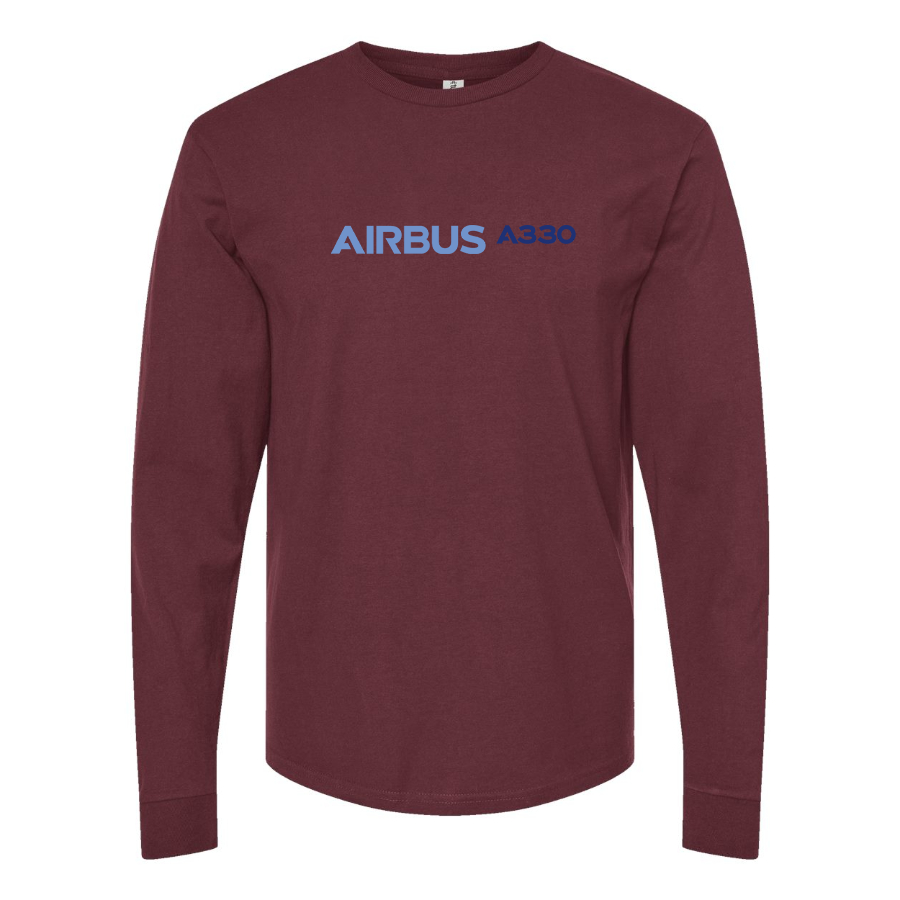 Men's  A330 Logo Cotton Long Sleeve T-Shirt