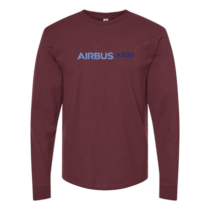 Men's  A330 Logo Cotton Long Sleeve T-Shirt