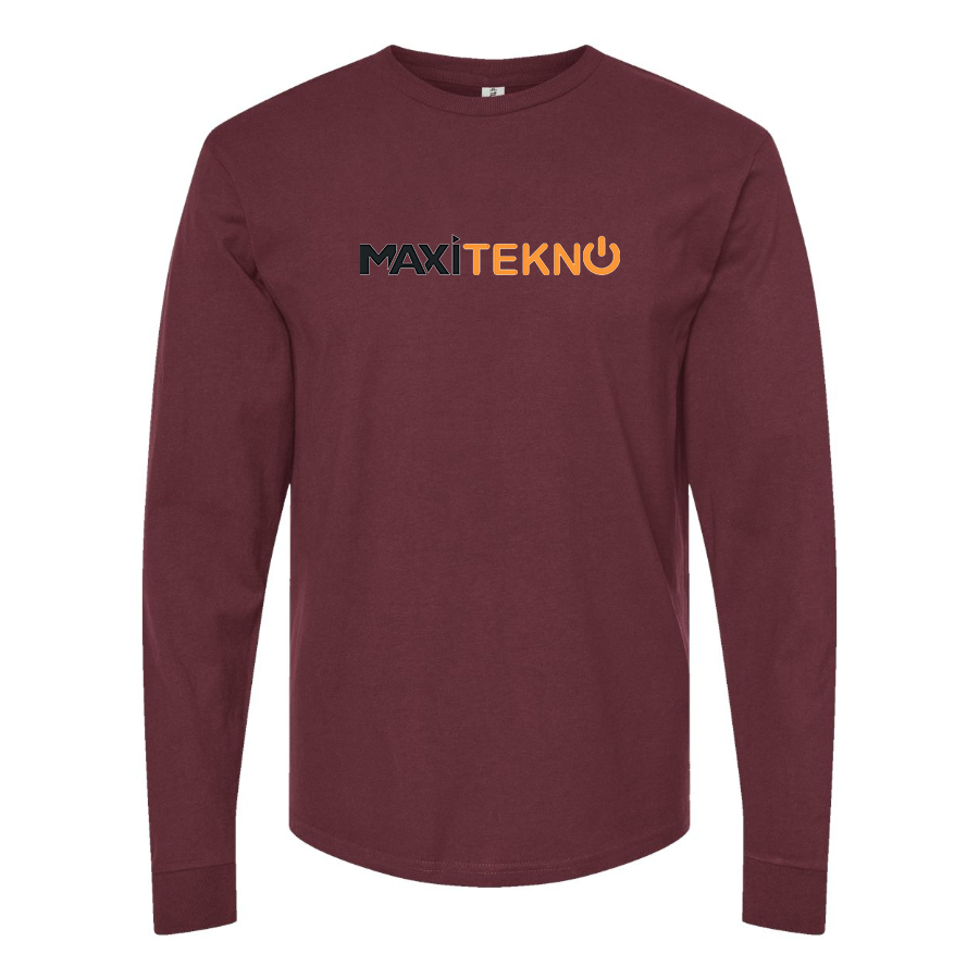 Men's Maxitekno Logo Cotton Long Sleeve T-Shirt