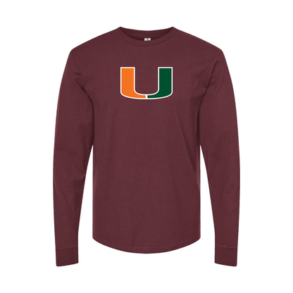 Men's Miami Hurricanes Logo Long Sleeve T-Shirt