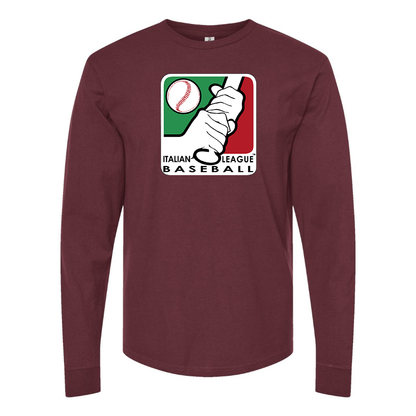 Men's Italian Baseball League Logo Cotton Long Sleeve T-Shirt