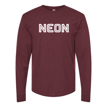 Men's  Neon Logo Cotton Long Sleeve T-Shirt