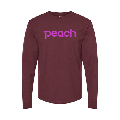 Men's Peach Aviation Logo Long Sleeve T-Shirt