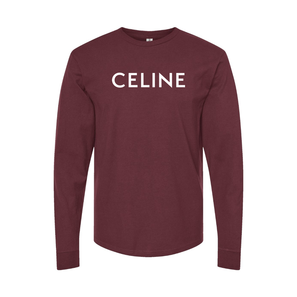 Men's Celine Logo Long Sleeve T-Shirt