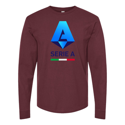 Men's Italian Serie A Logo Cotton Long Sleeve T-Shirt