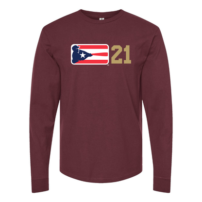 Men's  Liga de Beisbol Profesional Roberto Clemente Logo Cotton Long Sleeve T-Shirt