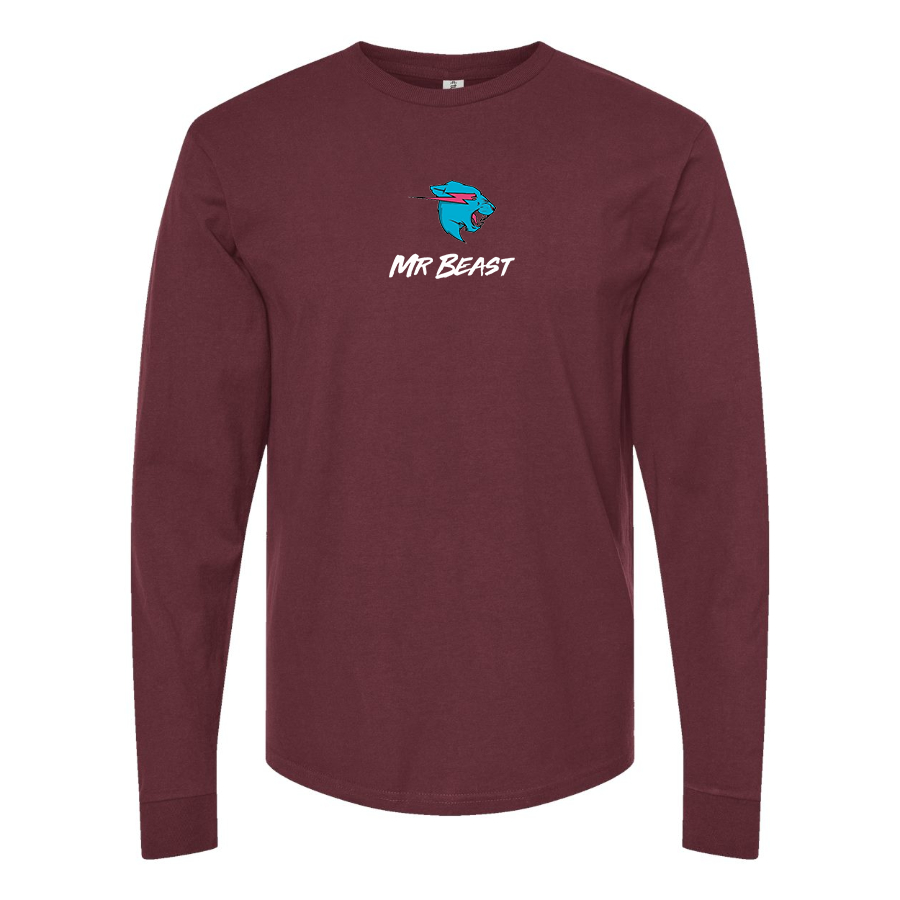 Men's  Mr Beast Logo Cotton Long Sleeve T-Shirt