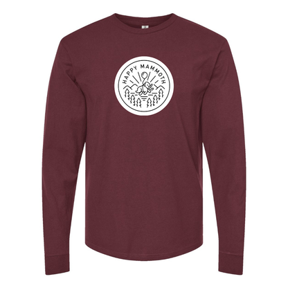 Men's Happy Mammoth Logo Cotton Long Sleeve T-Shirt