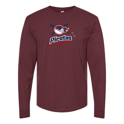 Men's Campeche Piratas Logo Cotton Long Sleeve T-Shirt
