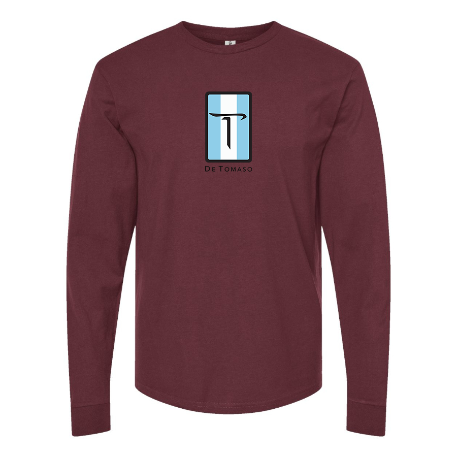 Men's De Tomaso Logo Cotton Long Sleeve T-Shirt