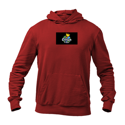 Men's Cartoon Pizza Logo Pullover Hoodie