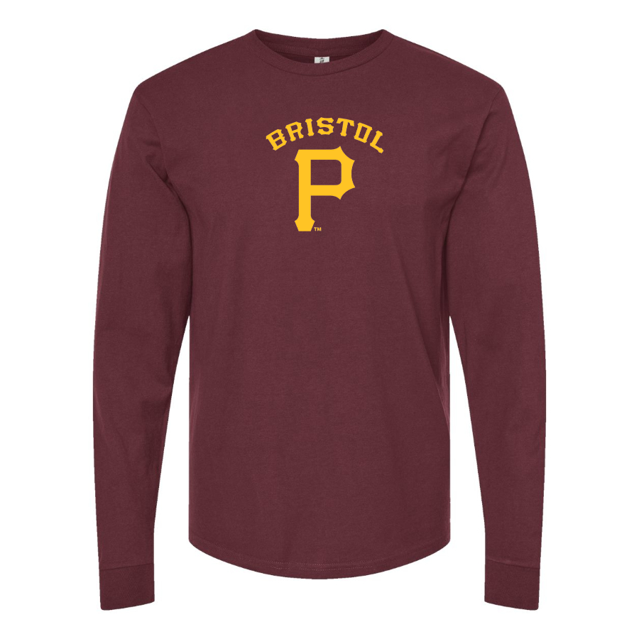 Men's Bristol Pirates  Logo Cotton Long Sleeve T-Shirt