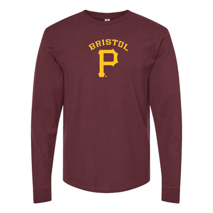Men's Bristol Pirates  Logo Cotton Long Sleeve T-Shirt