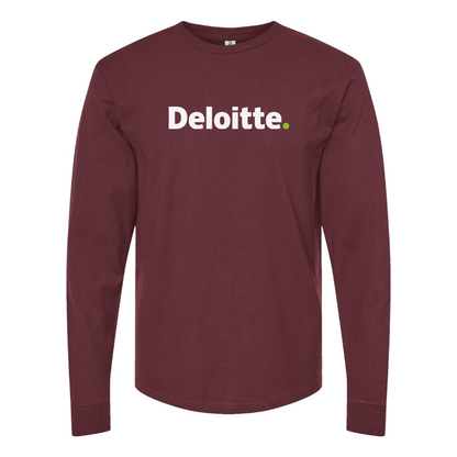 Men's Deloitte Logo Cotton Long Sleeve T-Shirt