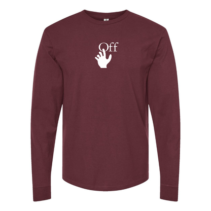 Men's  Off-White Hand Logo Cotton Long Sleeve T-Shirt